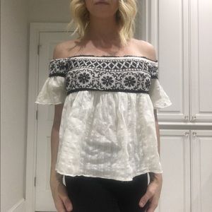 AEO Off the shoulder embroidered blouse